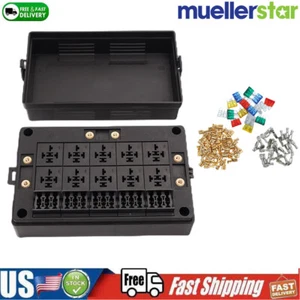 Brand New Fuse Relay Box Relay Holder 15 Slots ATC/ATO 12V Automotive 10 Slots - Picture 1 of 12