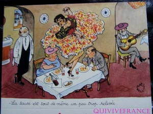 MN151 - MENU HUMORISTIQUE CUISINE ESPAGNOLE - JEAN BELLUS - Picture 1 of 3