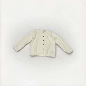 H&M Girls Sweatshirt Fine Cotton Cardigan  Natural White Size 3T  Good Condition - Picture 1 of 5