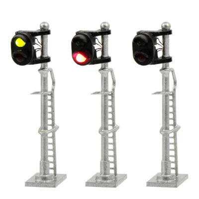 Evemodel 3pcs Model Railway N Scale 1:160 Track Signals Green Red Block Lights - Image 1 of 4