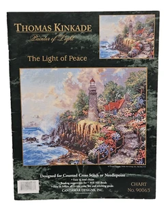 Kinkade LIGHT OF PEACE Lighthouse Counted Cross Stitch Needlepoint Pattern Chart - Picture 1 of 2