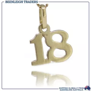 Yellow Gold 18th BIRTHDAY CHARM Guaranteed Genuine 9ct 9k Gold - Foto 1 di 9