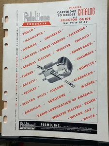 Vtg 1956 Fidelitone Catalog Catrtridge Needle Selector Guide Shure Astatic Decca - Picture 1 of 5