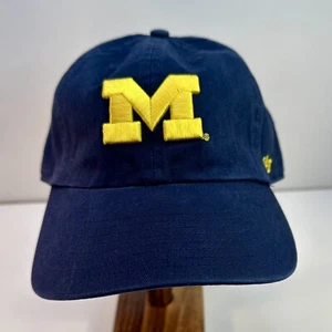 Michigan Wolverines '47 Brand Navy Blue Yellow Letter Hat Adjustable Strap Back - Picture 1 of 6