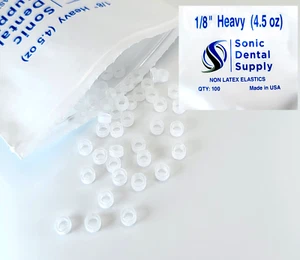 CLEAR 1/8 INCH Heavy 4.5 oz ORTHODONTIC ELASTICS -BRACES - DENTAL RUBBER BANDS - Picture 1 of 3