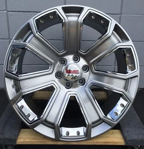 26'' Denali Silverado Wheels Silver Chrome Tires Tahoe Yukon Suburban Sierra New - Picture 1 of 1