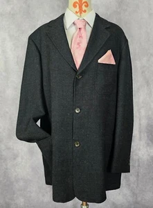 Principe Italiy Lanificio Casentino Men XL Black Soft Woven Wool Silk Blazer EUC - Picture 1 of 12