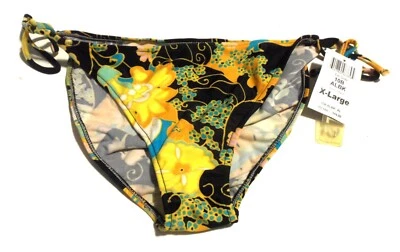 Sunsets Alexis Black 10B Tie Side Bikini Swimsuit Bottoms Size X-Large NWT $44  - Image 1 of 2
