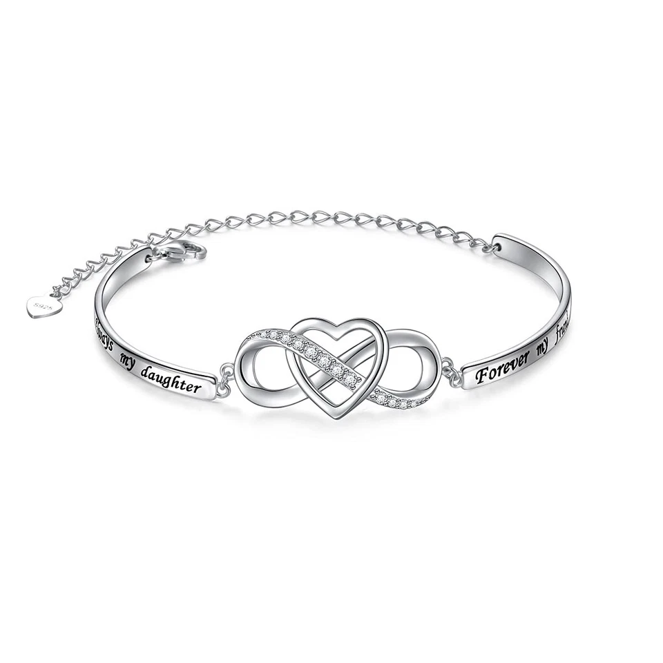 Bracelet en argent sterling 925 pour fille avec message inspirant de la part ... - Photo 1/4