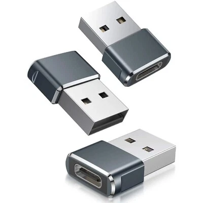 USB to USB C Adapter 3Pack, Type C Female to A Male Charger Cable Converter - Image 1 of 4
