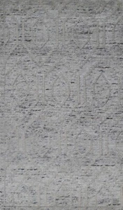 Modern Hand-Knotted Wool 90x150 Vintage Silver Living Room Rug SH185 - Picture 1 of 7