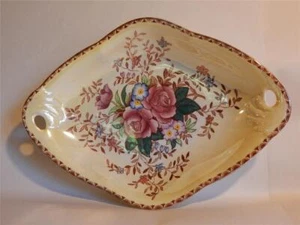 Plato de brillo poco profundo con pestañas ovaladas patrón Maling Rosalind 6546. En muy buen estado 11" x 8" - Imagen 1 de 1