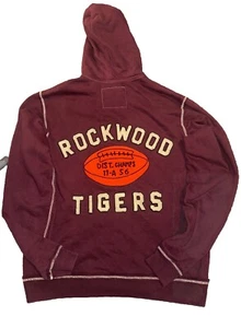 Vintage True Religion Hoodie Mens XXL 2XL Varsity Y2K Stitching Football Tigers - Picture 1 of 5