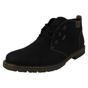 Mens Rieker '13739' Black Synthetic Leather Casual Lace Up Boots - Picture 1 of 18