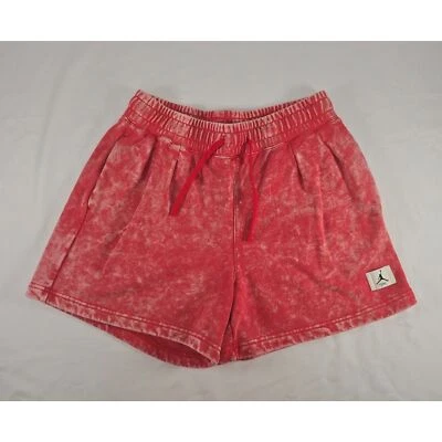 Nike Jordan Flight Washed Fleece Shorts  Womens M Lobster Red Drawstring Casual - Image 1 of 4