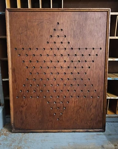 ANTIQUE CHINESE CHECKERS BOARD WOODEN FOLK ART CABIN DECOR GAME BOARD - Picture 1 of 11