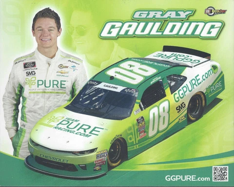 2019 GRAY GAULDING "GG PURE SS GREENLIGHT #08 NASCAR XFINITY SERIES POSTCARD Cover