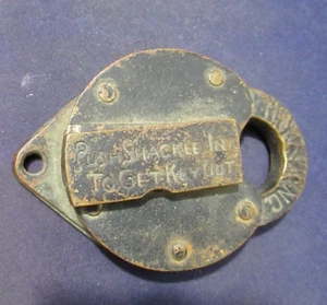 Antique Heavy Solid Metal Lock Locker, Railroad? Train? - Picture 1 of 7