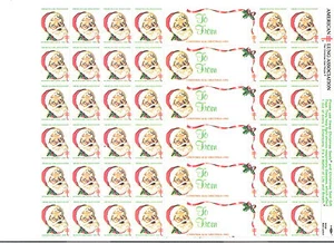1983 SIGILLO NATALIZIO da collezione FOGLIO COMPLETO di 36 sigilli NUOVI DI ZECCA + 6 ETICHETTE REGALO 83C03 - Foto 1 di 2