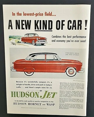 HUDSON JET~1953~Original VINTAGE Ad~Auto Car Print Ad - Image 1 of 2