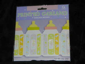 Baby Shower Decorations Boy Girl Newborn Bottles Garland 8 Feet TWO PACKS - Picture 1 of 1