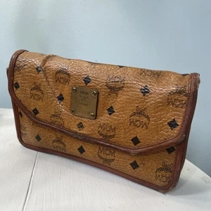 Vintage MCM Cognac Visetos Shoulder Bag Clossbody Tote Purse - Picture 1 of 9