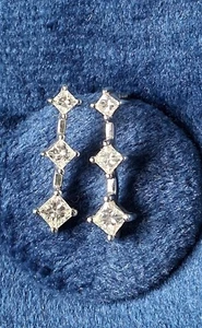 18 carat White Gold Princess Cut Diamond Earrings 0.4carat diamond - Picture 1 of 6