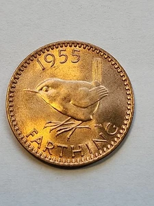 1955, Farthing Great Britain UK 2 Low Mint Only 5.7MM High Grade Value Coin - Bild 1 von 3