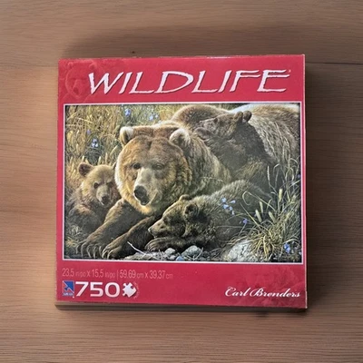 Carl Brenders Wildlife 750 Piece Puzzle #44598-16 Bear with Cubs 23.5"x15.5" New - Image 1 of 4