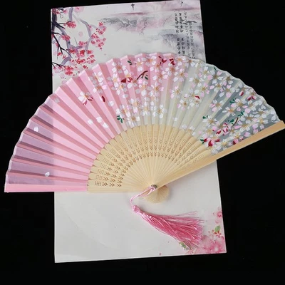 Fan Folding Style Bamboo Fan Female Factory Crafts Chinese Dance Folding Ancient - Image 1 of 4