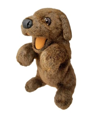 Folkmanis Sitting Dog Full Body Hand Puppet 15" Puppy Brown Toy Stuffed Animal - Image 1 of 4