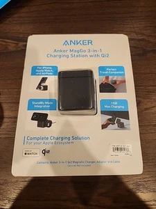 Anker 3-in-1 Magnetic Charging Station Qi2 Charging 4 iPhone/Apple Watch/Airpods - Photo 1 sur 3