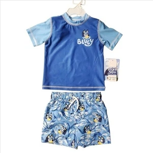 Bluey kleine Jungen UPF 50+ Pullover Badehose Outfit Set blau Größe 12M - Bild 1 von 9