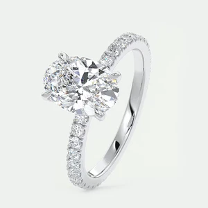 Diamond Weddings Ring 950 Platinum Lab Grown Oval 2.5 Carat IGI Certified Size 7 - Picture 1 of 13