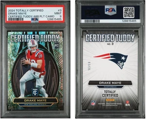 2024 Totally Certified - Certified Tuddy Drake Maye #3 Mirror Platinum /35 PSA 9 - Picture 1 of 3