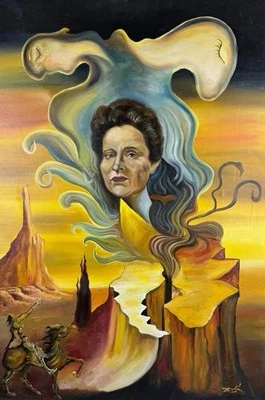PINTURA AL ÓLEO SOBRE LIENZO SALVADOR DALÍ RARA FIRMADA Foto 1 de 4