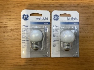 GE Nightlight Bulb S11, 7.5W Medium Base, White 120 Volts - Picture 1 of 2