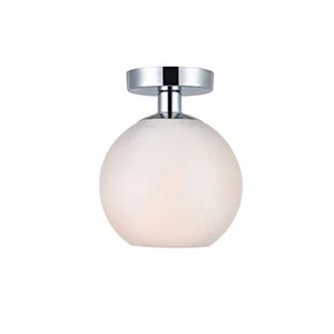 Living District Baxter 1 Light Chrome Flush Mount With Frosted White Glass - Picture 1 of 1