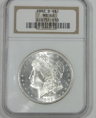 1882-S Morgan Dollar CERTIFIED NGC MS 66 Silver Dollar - Image 1 of 4