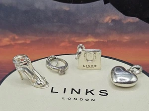 4 x Links of London Sterling Silver Charms, Hallmarks LOVELY CONDITION - Picture 1 of 4