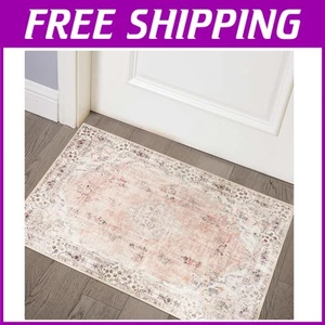 Small Area Rug 2'x3' Vintage Pink Design - Perfectly Soft & Easy to Care For - Picture 1 of 10