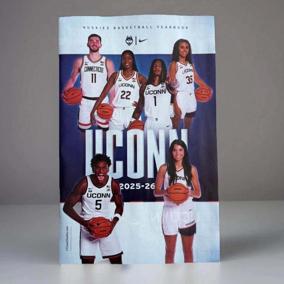 2025-26 UNIVERSITY OF CONNECTICUT UCONN HUSKIES MENS/WOMENS BASKETBALL YEARBOOK - Image 1 of 4