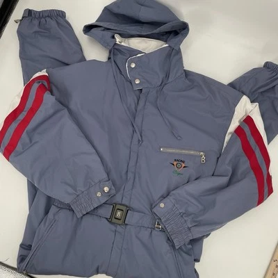 Vintage Bogner Ski Suit Mens Size M (40) Slate Blue Two Tone Geometric Snowsuit - Image 1 of 4
