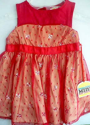 Harajuku Mini Dress Red Tulle Sequins Bow Bubble Target Gwen Stefani Lined NWTS - Image 1 of 4