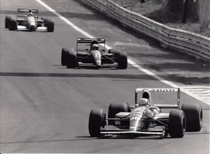 x2 NIGEL MANSELL #5 WILLIAMS FW14 BELGIAN GP SPA 1991 F1 ORIGINAL PERIOD PHOTO - Picture 1 of 3