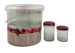 Pflückeimer 5,6 L mit 12 Einmachgläser 5x 165ml 7x 230ml Marmeladengläser Gläser - Bild 1 von 1