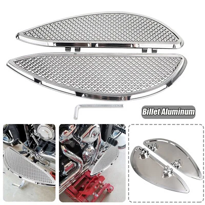 Chrome Diamond Driver Floorboards For Harley Road King Electra Street Glide CVO Foto 1 de 4