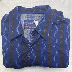 Wrangler Mens Size 17 1/2 x 35 Aztec Long Sleeve Western Shirts Pearl Snap EUC - Picture 1 of 16