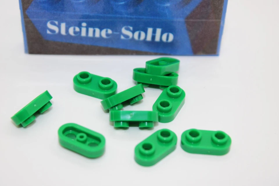 Lego (c) 10x Platte abgerundet m offenen Noppe - 1x2 - grün - 35480 - plate - Bild 1 von 1