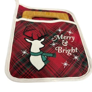 Reindeer Oven Mitten and Cutting Board. Unused. Merry & Bright - Picture 1 of 4